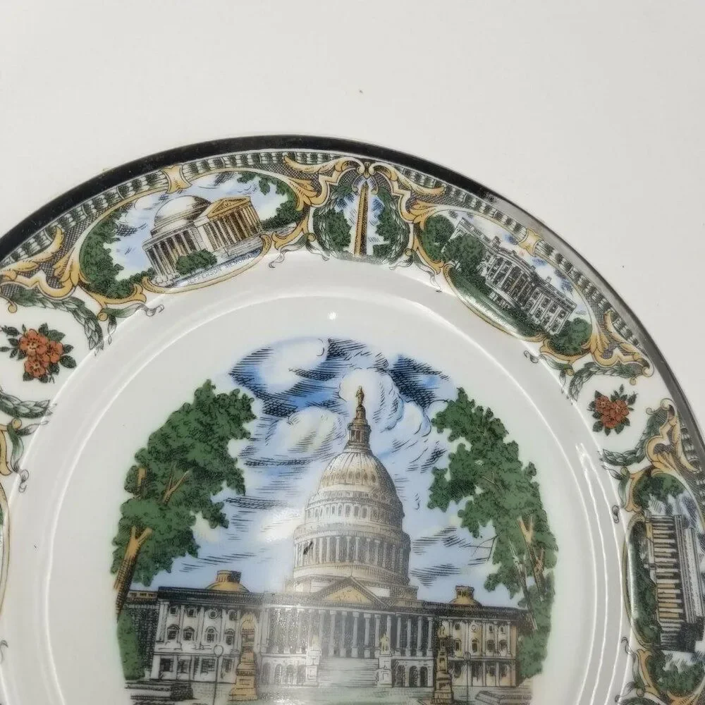 Vintage Capital Washington DC Collector Plate Souvenir White House Japan